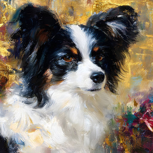 Golden Papillon Dog Portrait Canvas Print