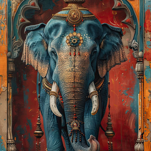 Majestic Sapphire Elephant Canvas Print