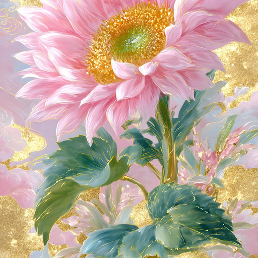 Golden Petal Reverie Blooming Canvas Print