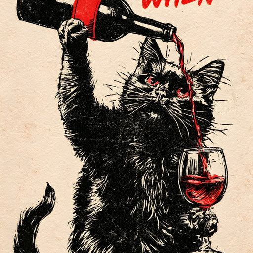 Midnight Pour for a Curious Feline Canvas Print