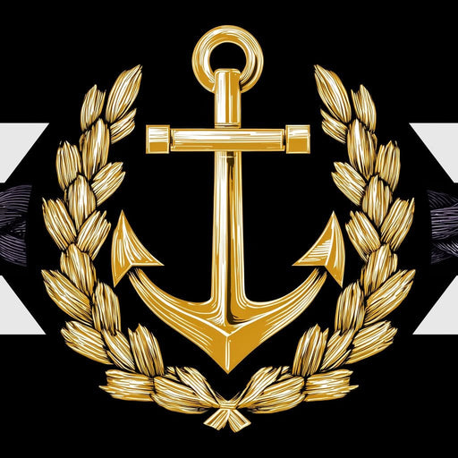 Golden Anchor Laurel Emblem Canvas Print
