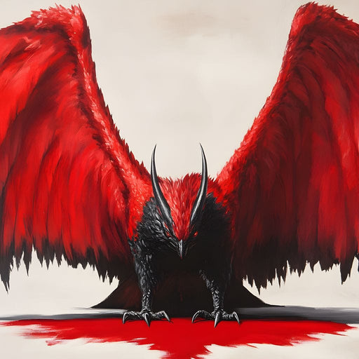 Fiery Wings Shadowed Sentinel Canvas Print