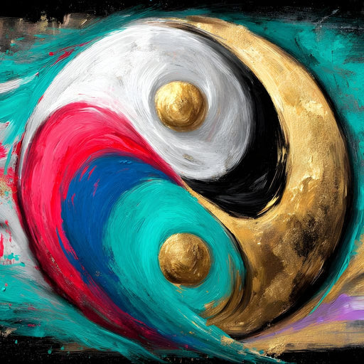 Golden Yinyang Energy Flow Canvas Print
