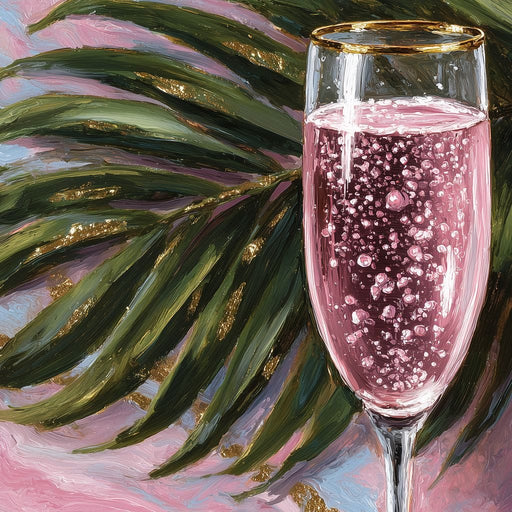 Pink Champagne Palm Luxe Canvas Print