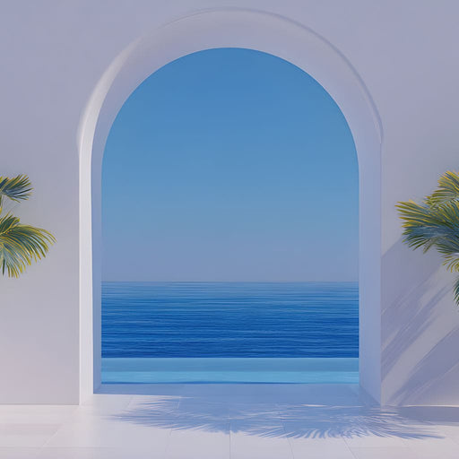 Mediterranean Tranquil Archway Canvas Print