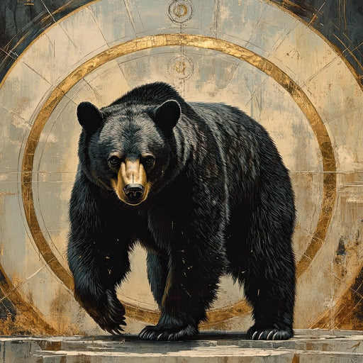 Majestic Bear Golden Portal Canvas Print