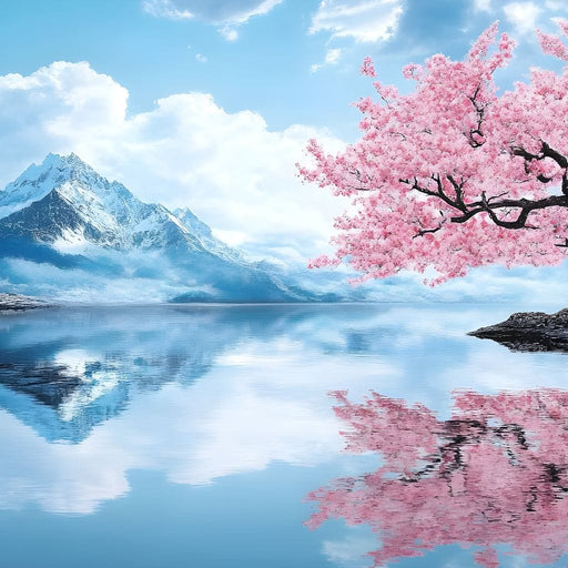 Tranquil Blossom Reflection Canvas Print