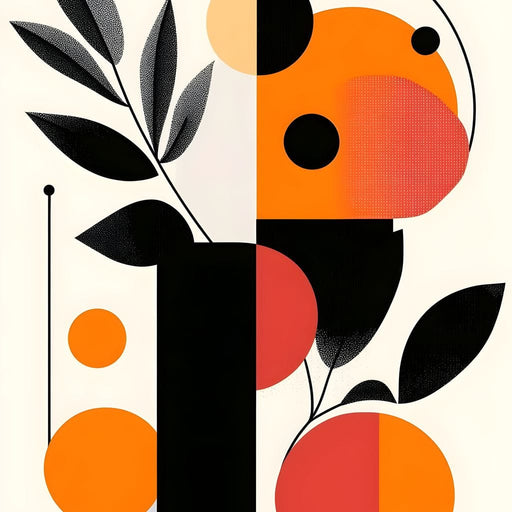 Mid Century Citrus Geometry Canvas Print