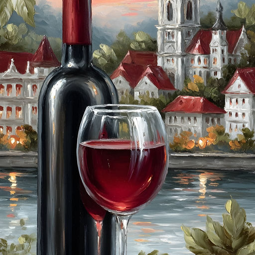 Wine Reflections by the Lake Canvas Print