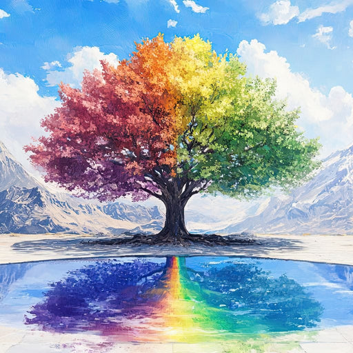 Rainbow Reflections Oasis Canvas Print
