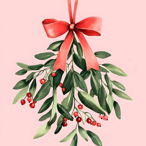 Festive Mistletoe Bouquet Charm Canvas Print