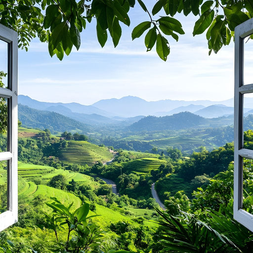 Open Window Over Terraced Valleys Canvas Print