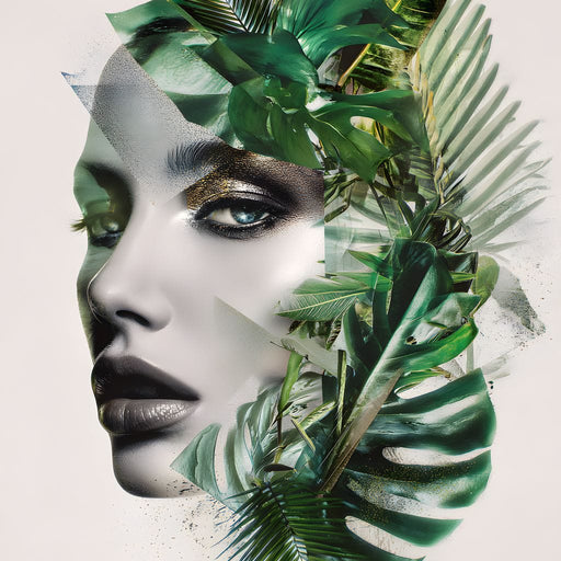 Botanical Muse Fusion Portrait Canvas Print