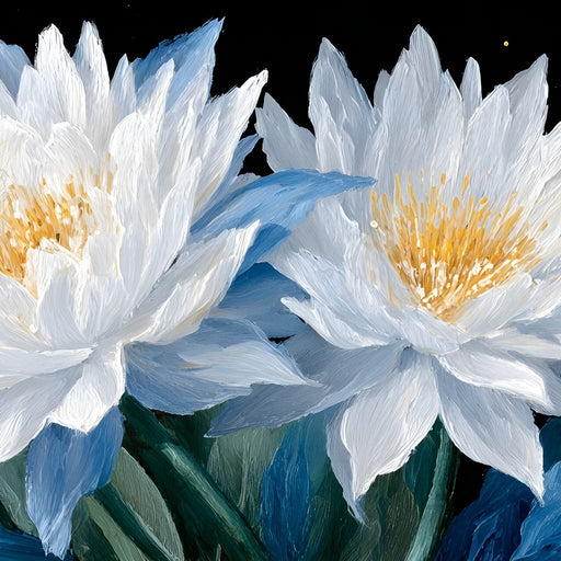 Celestial White Lotus Bloom Canvas Print