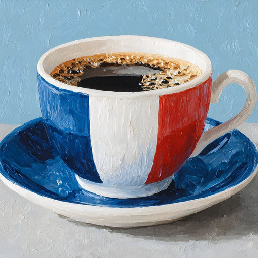French Tricolor Coffee Cup Canvas Print