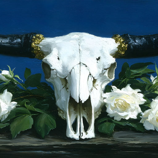 Bone Crown and Ivory Roses Canvas Print