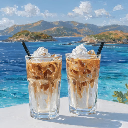 Mediterranean Iced Coffee Break Canvas Print