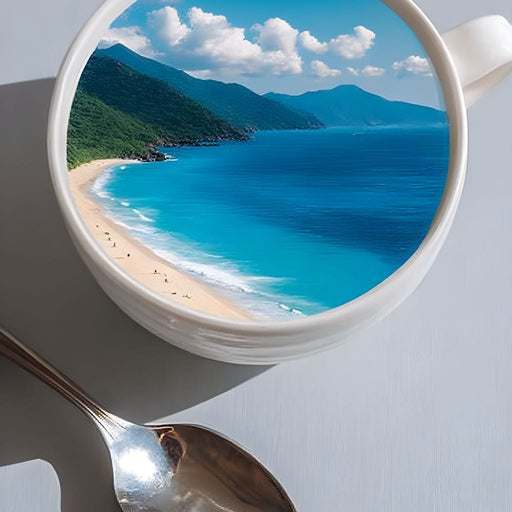 Paradise Brewed on Tabletop Canvas Print