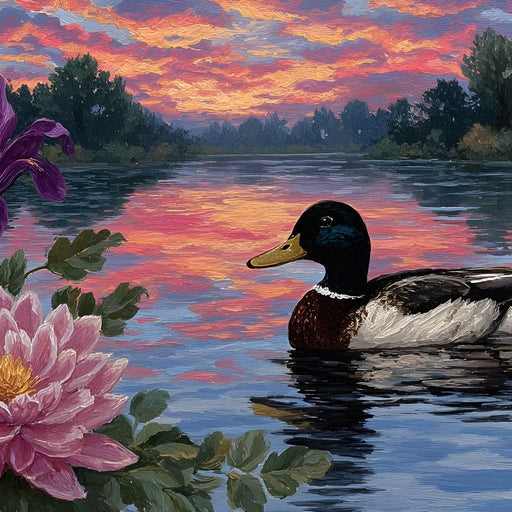 Duck Reflections on Water Canvas Print