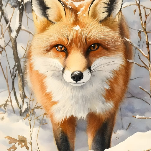 Winter Fox Glance of Quiet Wild Canvas Print
