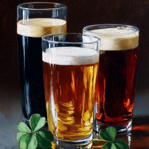 Stout Ale Lager With Shamrocks Canvas Print