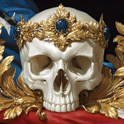 Regal Skull Golden Laurel Tribute Canvas Print