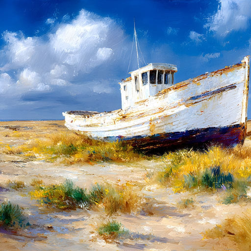 Weathered Coastal Boat Reverie Canvas Print
