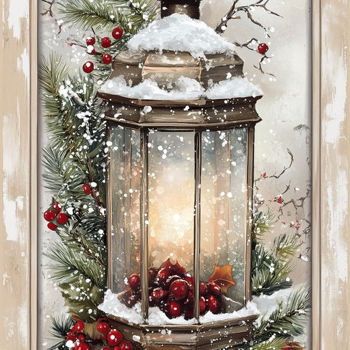Lantern Glow Winter Enchantment Canvas Print