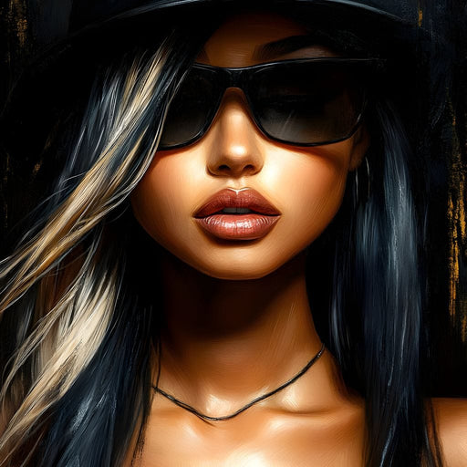 Chic Shadows Portrait Illusion Canvas Print