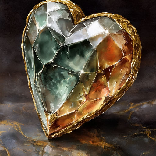 Gilded Facet Heartstone Canvas Print