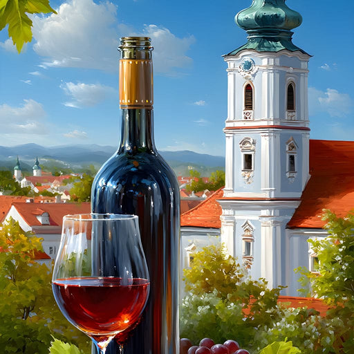 Sunlit Courtyard & Wine Cup Canvas Print