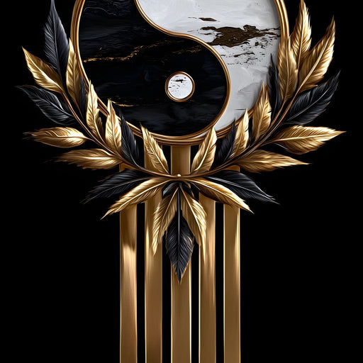 Golden Yin Yang Marble Elegance Canvas Print