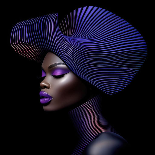 Grace in Violet and Blue - TooplesArt Canvas Print