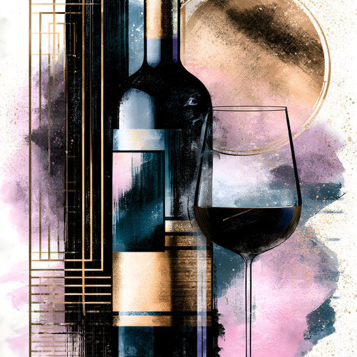 Wine, Gold And Grape Canvas Print