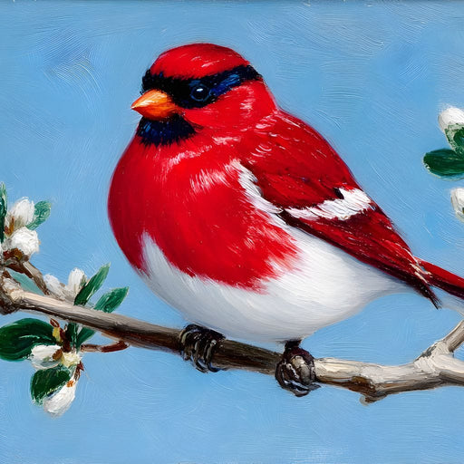 Radiant Bird on Blossoming Twig Canvas Print