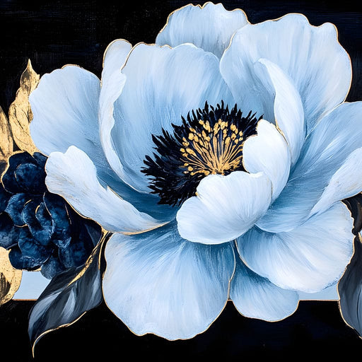 Golden Petals Frost Blossom Canvas Print