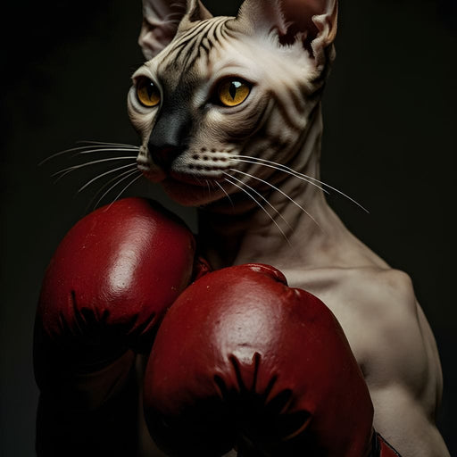 Pugilist Feline Champion Canvas Print
