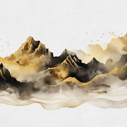Golden Misty Peaks Panorama Canvas Print