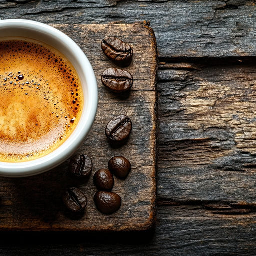 Espresso Essence on Rustic Wood Canvas Print