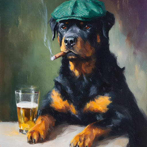 Rottweiler Irish Pub Night Canvas Print