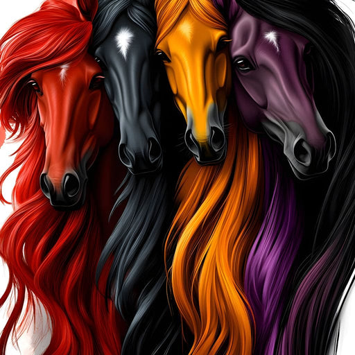 Equestrian Quartet Harmony Canvas Print