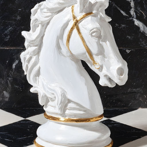 Gilded Knight on Marble Board Canvas Print