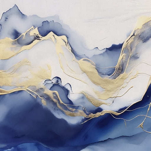 Sapphire Gold Mountain Flow Canvas Print