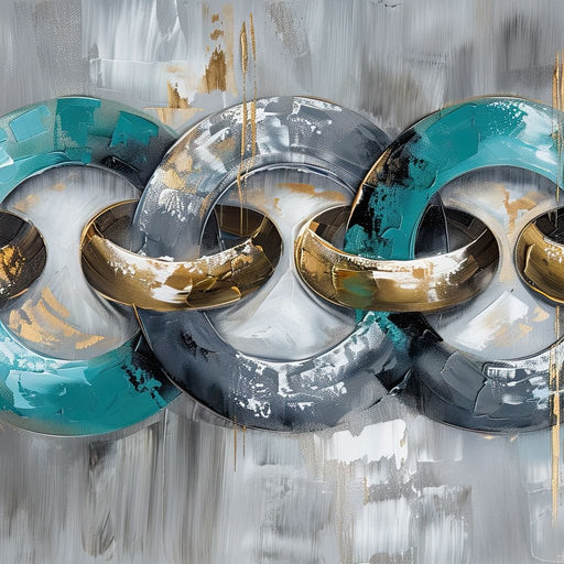 Aqua Gold Swirl Harmony Canvas Print