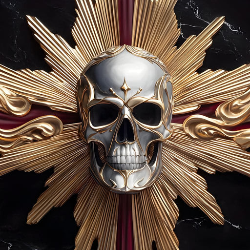 Radiant Skull of Golden Flame Canvas Print