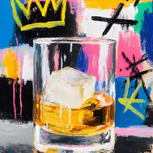 Whiskey Crown Pop Graffiti Scene Canvas Print
