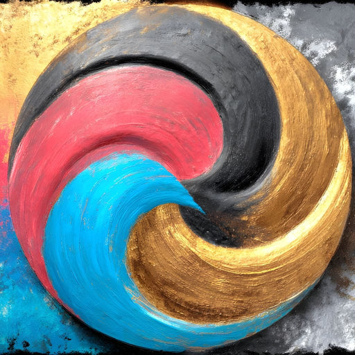 Golden Tricolor Swirl Energy Burst Canvas Print