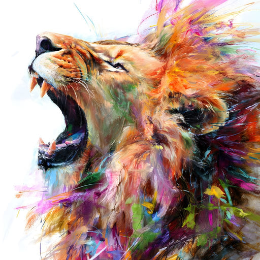 Roaring King Wild Color Burst Canvas Print