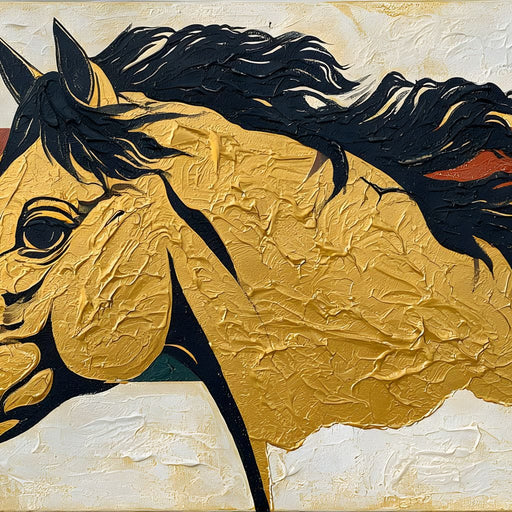 Golden Stallion Portrait Canvas Print