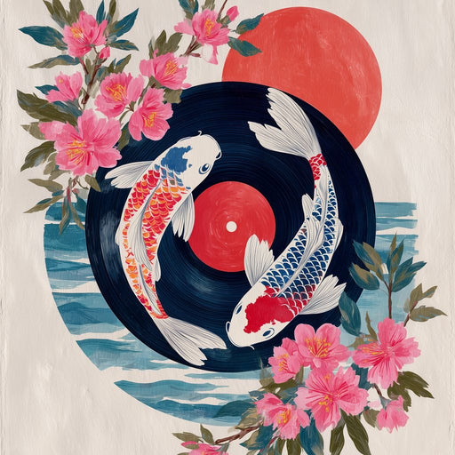 Koi Lotus Vinyl Sundreams Canvas Print
